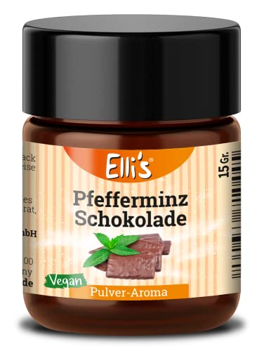 Ellis Aromen Pfefferminz Schokolade PULVER Lebensmittelaroma | Vegan und kalorienarm | für Lebensmittel und Getränke, wie zum Backen und Kochen | 10 g von Elli´s