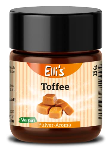 Ellis Aromen Toffee PULVER Lebensmittelaroma | Vegan und kalorienarm | für Lebensmittel und Getränke, wie zum Backen und Kochen | 10 g von Elli´s