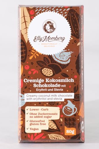 Weiße Kokosmilchschokolade mit Schwarzen Johannisbeeren (10 er, Cremige Kokosmilch Schokolade) von Elly Momberg