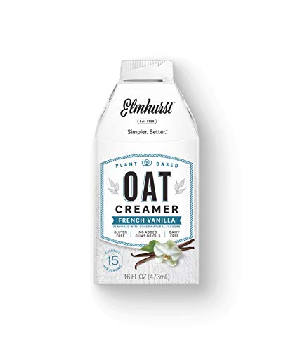 Elmhurst 1925 French Vanilla Oat Creamer - Vegane Hafer-Kaffeesahne mit natürlichem Vanillearoma – Cremig und vielseitig – Perfekt für Kaffee, Tee und Smoothies – 473 ml von Elmhurst