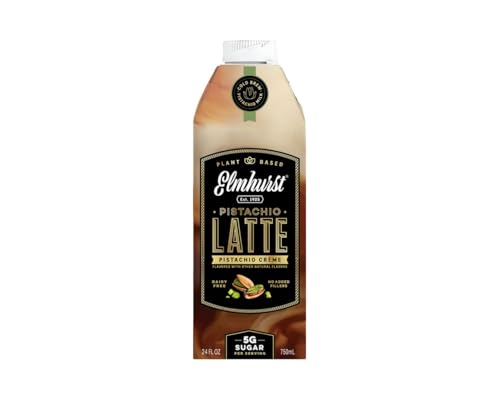 Elmhurst 1925 Pistachio Creme Latte – Veganer Pistazien-Latte mit Cold Brew Kaffee – Cremig, nussig und vielseitig – Perfekt für heiße oder kalte Kaffeegetränke – 750 ml von Elmhurst