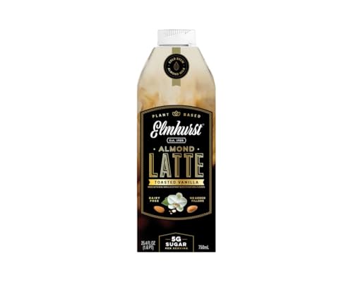 Elmhurst 1925 Toasted Vanilla Almond Latte – Veganer Mandel-Latte mit Madagaskar-Vanille und Cold Brew Kaffee – Cremig, süß und vielseitig – 750 ml von Elmhurst