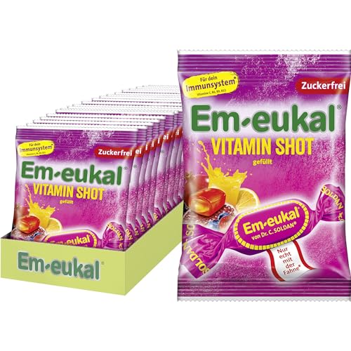 Em-eukal Vitamin-Shot – gefüllt, zuckerfrei 1500g – Erfrischend fruchtig – mit Fruchtsaftkonzentrat aus Granatapfel & wertvollem Orangenöl – 20x75g von Em-eukal