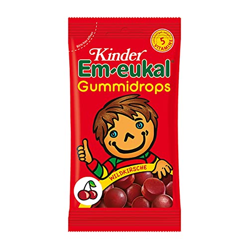 Kinder Em-eukal Wildkirsche fruchtige Gummidrops mit 5 Vitaminen, 75g von Em-eukal