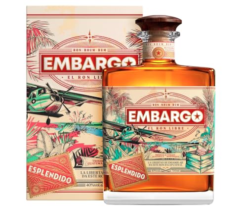 EMBARGO - Rum Esplendido - Goldmedaille 2023 Rum & Cachaça Masters - Große Goldmedaille 2017 Concours Mondial de Bruxelles - 40 % Alkohol - Herkunft: Trinidad & Tobago, Guatemala, Martinique - 70 cl von Embargo