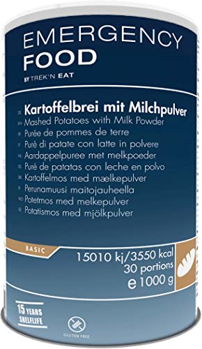 Emergency Food Kartoffelbrei mit Milchpulver vegetarisch, Notvorrat beim Campen, Trekking, etc. Stärkend und nährend. ALL NATURAL 1000g Dose von Emergency Food