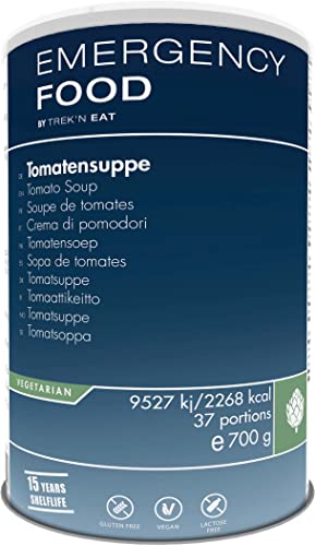 Emergency Food Tomatensuppe vegetarisch, Notvorrat beim Campen, Trekking, etc. Stärkend und nährend. ALL NATURAL 700g Dose to go von Emergency Food