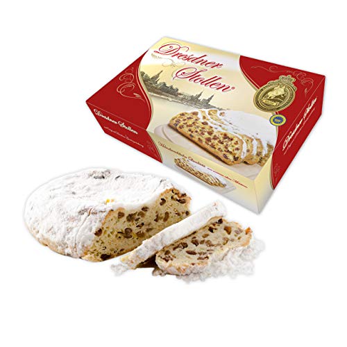 Original Dresdner Christstollen - 1000g - inkl. Geschenkkarton - Ausgezeichnete Premium Qualität - Frischer & Saftiger Weihnachtsstollen von Emil Reimann