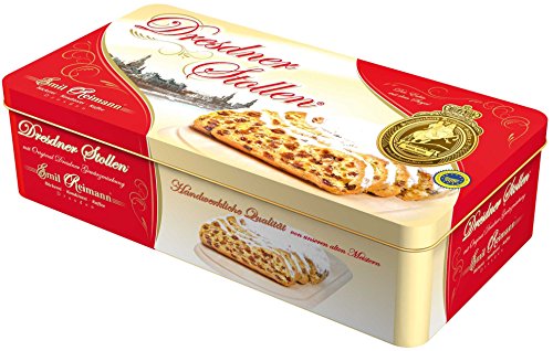 Original Dresdner Stollen (Christstollen) von Emil Reimann 1kg in edler Metalldose von Emil Reimann