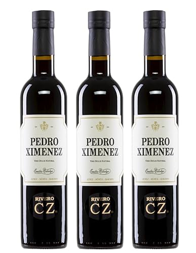 3x 0,5l - Emilio Hidalgo - Rivero CZ - Pedro Ximénez - Jerez D.O.P. - Andalusien - Spanien - Sherry süß von Emilio Hidalgo