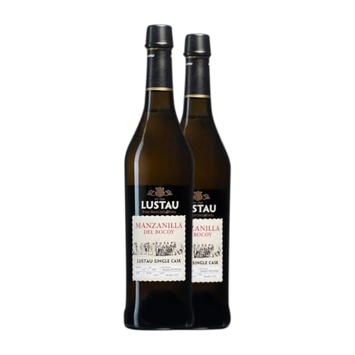 Lustau Manzanilla del Bocoy Single Cask Palomino Fino Jerez-Xérès-Sherry Medium Flasche 50 cl Verstärkter Wein (Karton mit 2 Medium Flasche von 50 cl) von Emilio Lustau