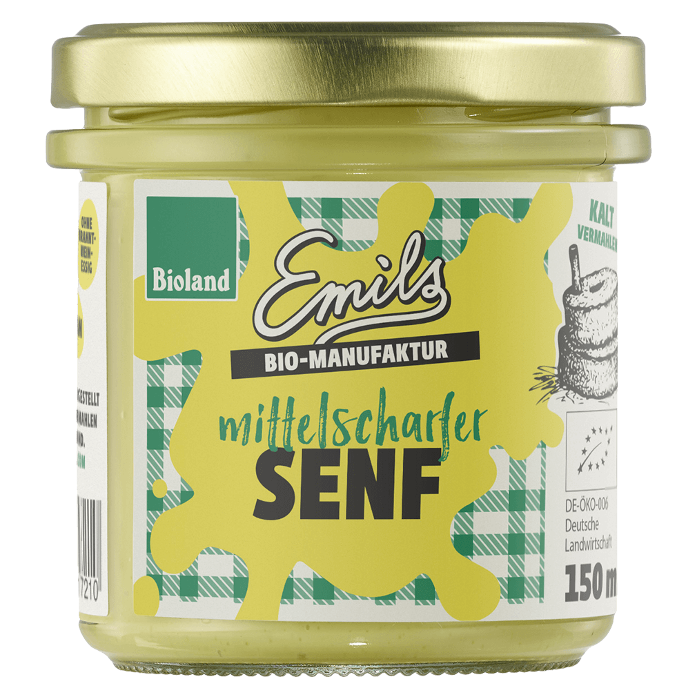 Bio mittelscharfer Senf, 150 ml von Emils