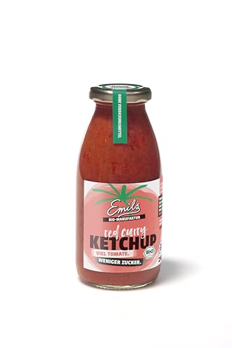 Emils Bio Redcurry Ketchup, 250ml, Ohne Zucker, Ohne Zusatzstoffe von Emils