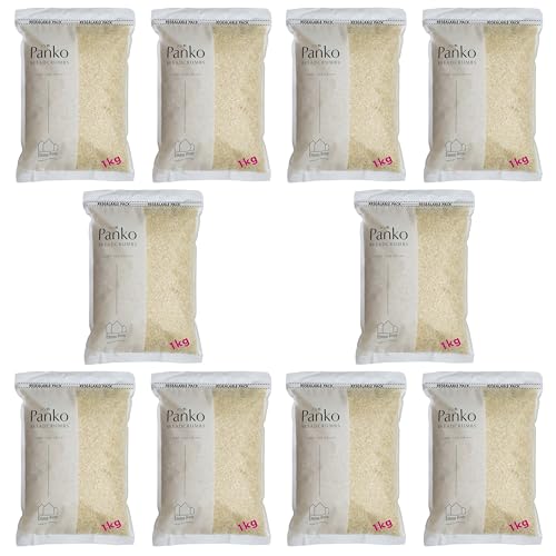 Emma Basic – Panko Semmelbrösel 10 mm Super Premium 10 * 1 kg Beutel | Lange Nadelform | Weniger ölig | Extra knusprig | Japanischer Stil von Emma Basic