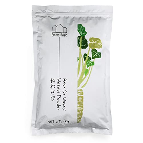 Emma Basic Wasabi Pulver 1kg, 20% Echter Wasabi, scharf, schnell zubereitet von Emma Basic