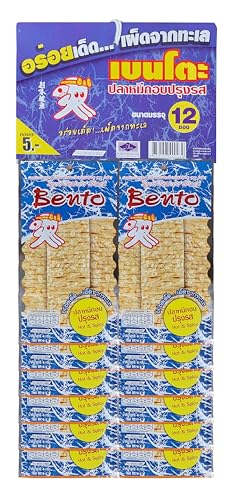 Bento Thai Snack Getrockneter Tintenfisch Meeresfrüchte Asiatisch Snack, Hot & Spicy (Blau) 4 g x 12 Beutel von EmoBug