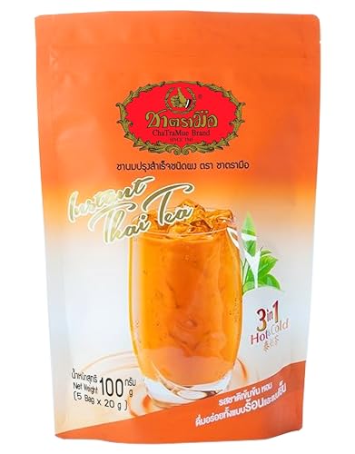 Cha Tra Mue 3 in 1 Instant Thai Tee mit Milch und Zucker Eistee, Thai Tea 5 x 20 g (1er Pack) von EmoBug