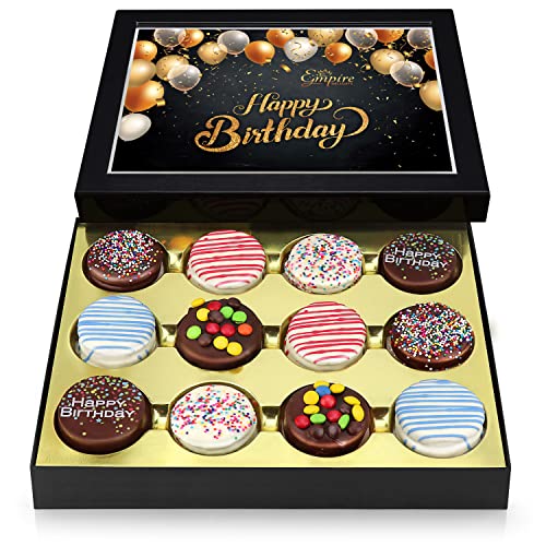 Empire Delights, Schokoladenkeks-Geschenkkorb für Männer und Frauen, Gourmet-Schokolade, Happy Birthday-Leckereien für Lebensmittel, Schokoladen-Geschenkbox von Empire Delights, 12 Stück von Empire Delights