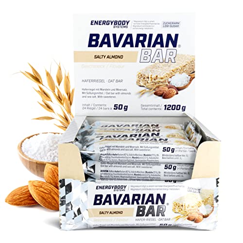 Energybody® Bavarian Bar Haferriegel "Salty Almond" 24x50g / Energieriegel als Oatsnack/Powerriegel Flapjack als Sportnahrung/Haferflocken Riegel, Kohlenhydrate Riegel als Sportlernahrung von Energybody