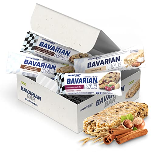 Energybody Bavarian Bar Mix Box 12x 50g / Haferriegel/Energieriegel als Oatsnack/Powerriegel als Sportnahrung/Haferflocken Riegel/Kohlenhydrate Riegel von Energybody