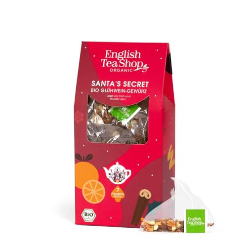 ETS - BIO Glühwein Gewürz "Santas Secret" | 7 Glühweingewürz Beutel | für Rotwein, Weißwein, Saft, Bowle | kompostierbare Pyramidenbeutel von English Tea Shop