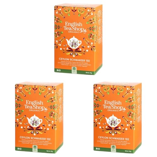 ETS - Ceylon Schwarzer Tee, BIO Demeter, 20 Teebeutel (Packung mit 3) von English Tea Shop