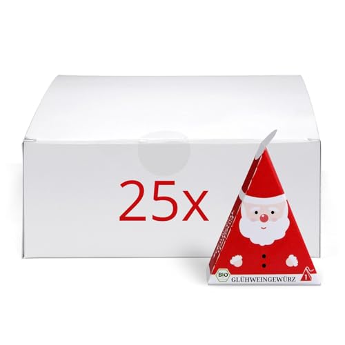 ETS - Glühwein Gewürz "Santa Claus", Geschenk zum Wichteln, Adventskalender Füllung, BIO Gewürzmischung, 25 Pyramidenbeutel von English Tea Shop