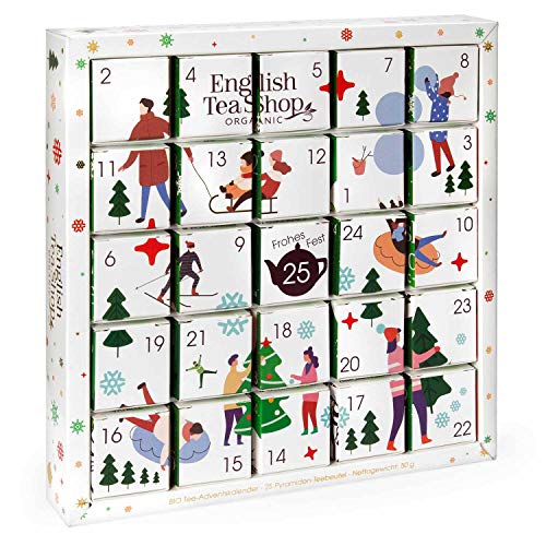 ETS - Puzzle Tee Adventskalender "White Ornaments" | 25 x BIO Tee in kompostierbaren Pyramidenbeutel für Advent von English Tea Shop