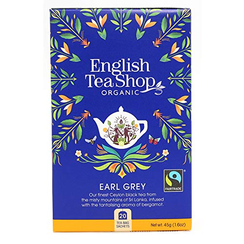 English Tea Shop Earl Grey Tee 8.5 x 13 x 7 cm, 20 Beutel, Bergamotte, Ceylon Schwarztee, Allergenfrei von English Tea Shop