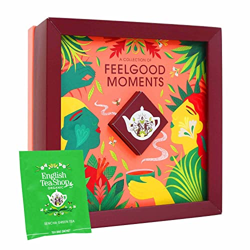 ETS Tee Geschenk Box Feelgood Moments | Premium Teegeschenk Set mit 4 x 8 Ayurveda Tee Sorten | Geschenk zum Geburtstag, Weihnachten, Ostern | BIO | 32 Teebeutel von English Tea Shop