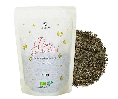 Dein Schutzschild - Bio Kräuterteemischung lose 100g mit Fenchel, Thymian und Melisse - ideal zur Unterstützung des Immunsystems und Förderung des Wohlbefindens von Epic Earth NOURISH YOUR SOUL