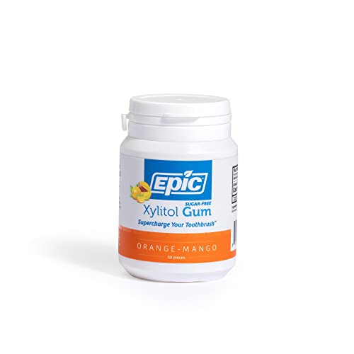 Xylitol-Gummi, zuckerfrei, Orange-Mango, 50 Stück - Epic Dental von Epic