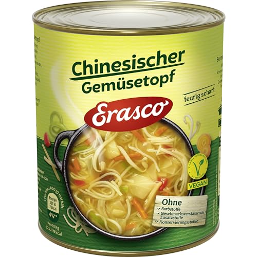 Erasco Chinesischer Gemüsetopf vegetarisch (6 x 800g) In rund 5 Minuten fertig – Mit viel Gemüse – Ohne Schnickschnack - Einfach lecker von Erasco