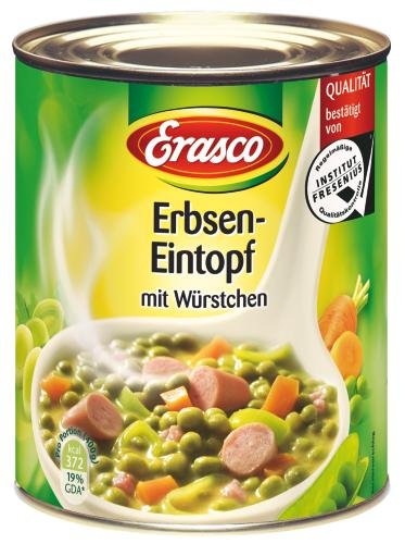 Erasco Erbseneintopf mit Würstchen, 6er Pack (6 x 800 g Dose) von Erasco