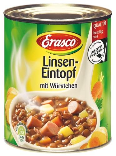 Erasco Linseneintopf mit Würstchen, 6er Pack (6 x 800 g Dose) von Erasco