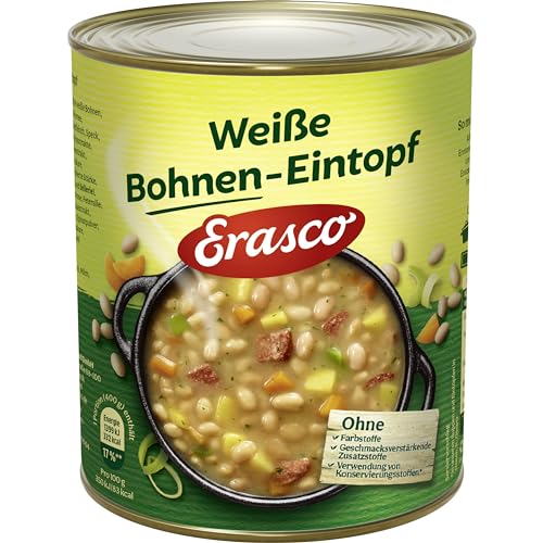 Erasco Weiße Bohnen-Eintopf (6 x 800g) In rund 5 Minuten fertig – Mit viel Gemüse – Ohne Schnickschnack - Einfach lecker von Erasco