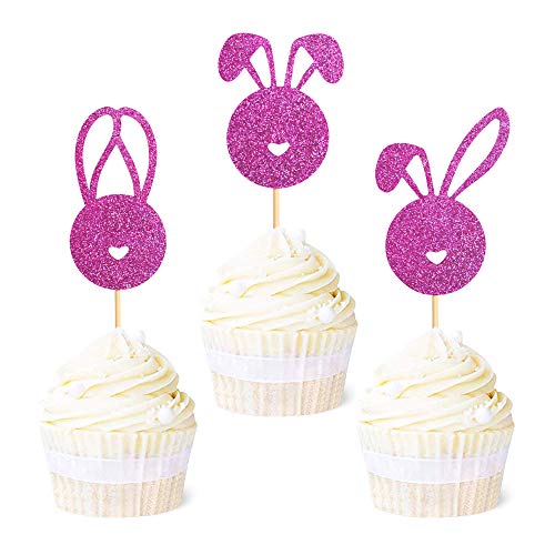 Ercadio Cupcake-Topper mit Osterhasenohren, 36 Stück, lila von Ercadio