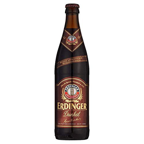 10 Flaschen Erdinger dunkel Weizenbier a 0,5L inc. 0,80€ MEHRWEG Pfand 4,9% vol. von Erdinger