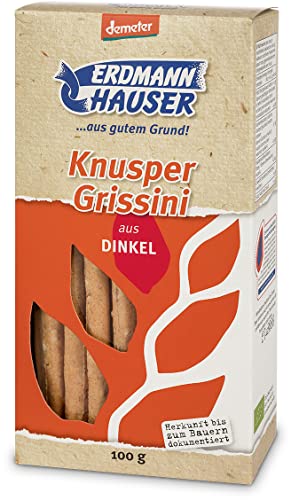 ErdmannHAUSER Getreideprodukte Bio Knusper Grissini aus Dinkel (6 x 100 gr) von ErdmannHAUSER Getreideprod
