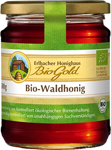 Bio-Waldhonig Erlbacher Honighaus BioGold 500g flüssig – Kräftig, dunkler Waldhonig aus ökologischer Bienenhaltung (1 x 500g) von Erlbacher Honighaus