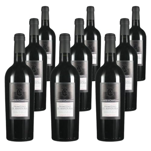 Vorteilspaket Conte di Campiano Primitivo di Manduria "61" Conte di Campiano sexaginta unus (9 x 0.75 Liter)/ErnenWein/Wine von ErnenWein