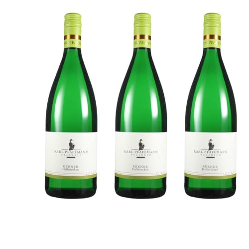 Vorteilspaket Karl Pfaffmann (1L) Kerner HALBTROCKEN (15) QbA (3 x 1.00 Liter)/ErnenWein/Wine von ErnenWein