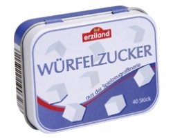 Erzi Würfelzucker in der Dose von Erzi