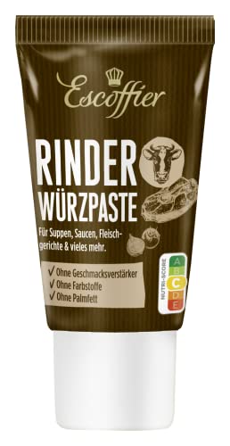 Escoffier - Rinder Würzpaste , Zum Würzen von Saucen, Suppen und Fleischgerichten , Ohne Geschmacksverstärker, Farbstoffe oder Palmfett , 1 x 55 g von Escoffier