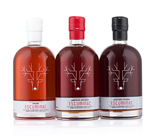 Escuminac Reiner Kanadischer Ahornsirup Geschenkpaket - Extra Rare, Great Harvest, Late Harvest - 500 ml von Escuminac