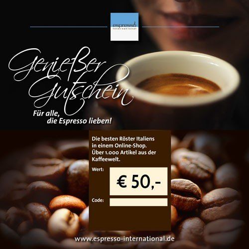 Geschenkgutschein 50,00 € von Espresso International