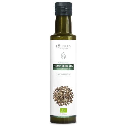 Essences Bulgaria Bio-Hanfsamenöl Kaltgepresst 250ml | 100% Naturrein | Nativ | Aus Eigenem Familienunternehmen | Extra-Premium-Qualität | Ohne Konservierungsstoffe | Ohne Gentechnik | Vegan von Essences Bulgaria