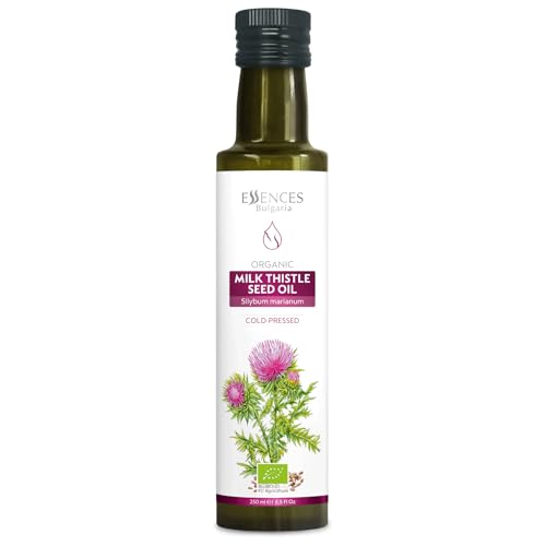 Essences Bulgaria Bio-Mariendistelöl 250 ml | 100% natürliches kaltgepresstes Öl | Extra-Premium-Qualität | Keine Zusatz- oder Konservierungsstoffe | Gentechnikfrei | Vegan von Essences Bulgaria