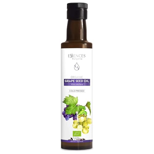 Essences Bulgaria Bio-Traubenkernöl Kaltgepresst 250ml | 100% Naturrein | Nativ | Aus Eigenem Familienunternehmen | Extra-Premium-Qualität | Ohne Konservierungsstoffe | Ohne Gentechnik | vegan von Essences Bulgaria