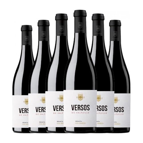 Estévez Versos de Valtuille Mencía Bierzo 75 cl Rotwein (Karton mit 6 Flaschen von 75 cl) von Estévez Bodegas y Viñedos